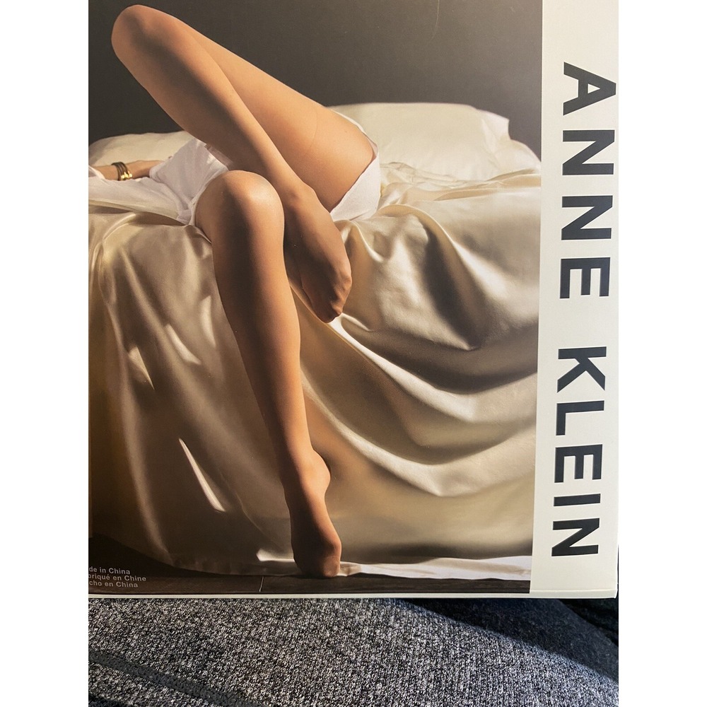 Anne Klein Polished‎ Sheer Black Sz S Basic Control Top Pantyhose Reinforced Toe